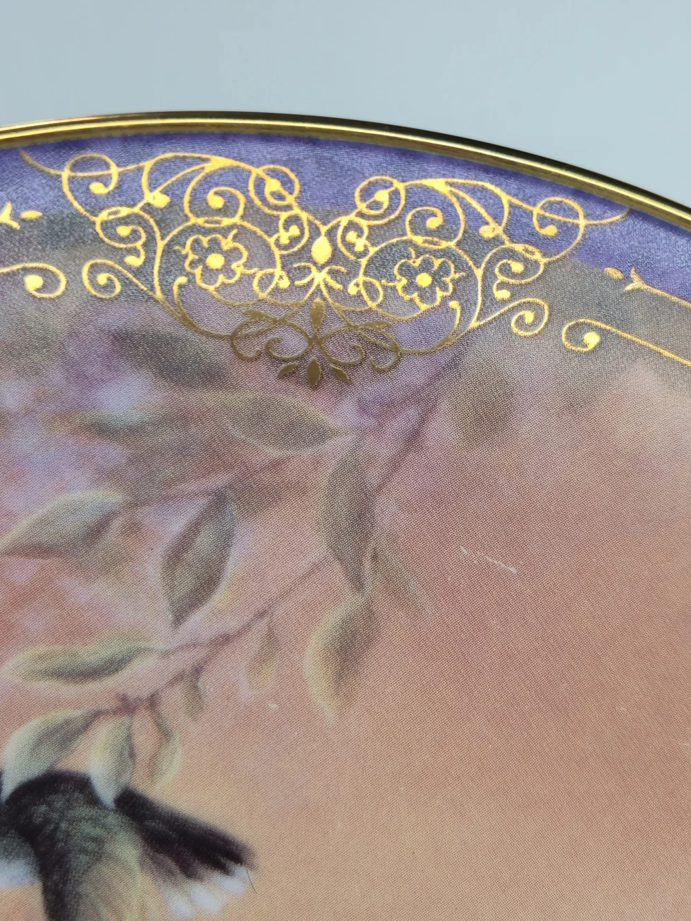 2 Bradford Hummingbird Decor Plates Wings of Grace, Garden Whispers W.S. Martin